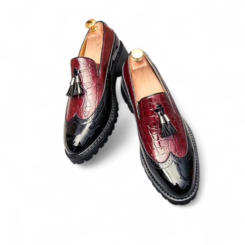 Mocassin En Cuir à Glands Compensé Pour Homme