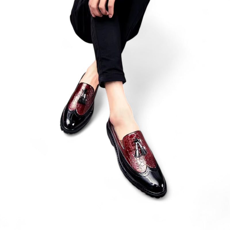 Mocassin En Cuir à Glands Compensé Pour Homme