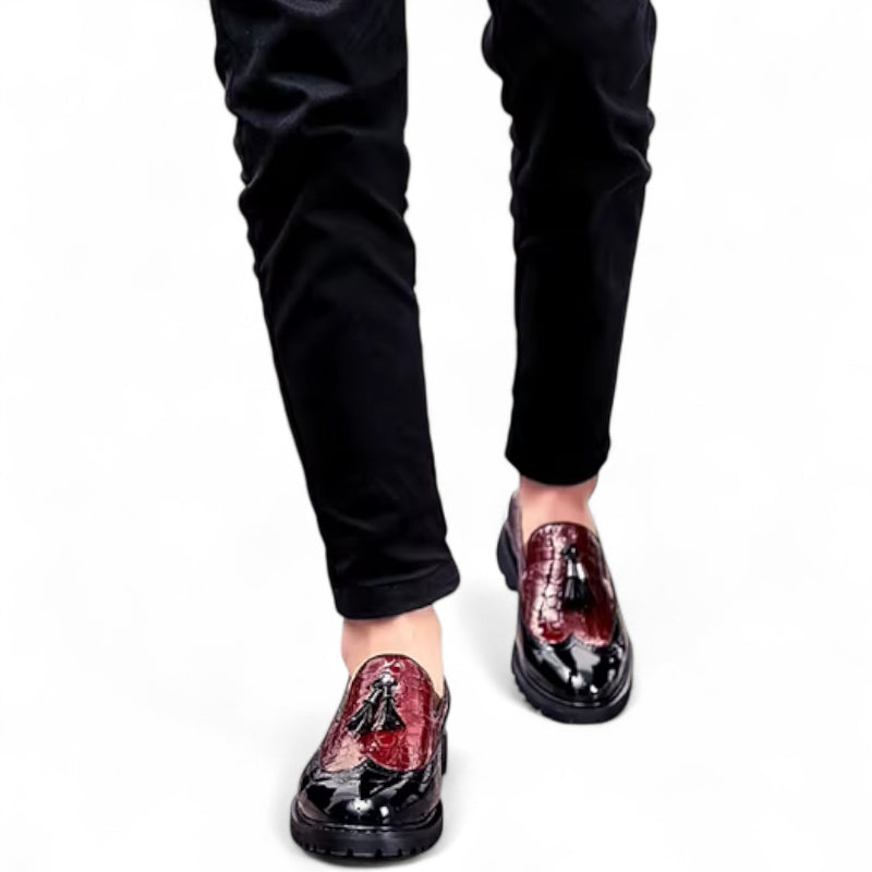 Mocassin En Cuir à Glands Compensé Pour Homme