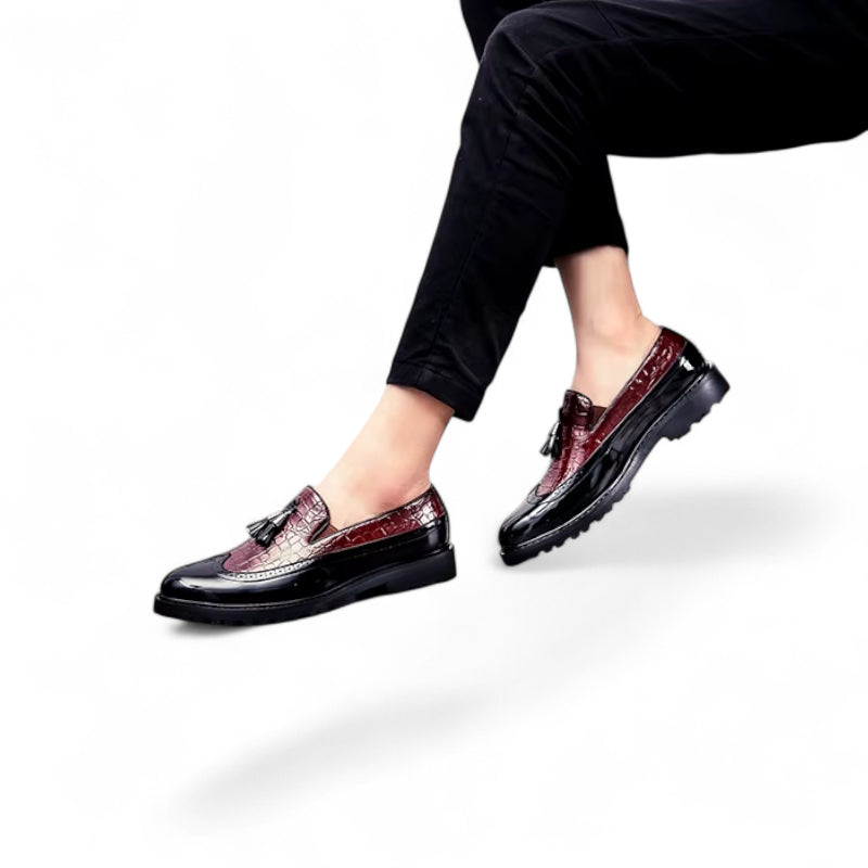 Mocassin En Cuir à Glands Compensé Pour Homme