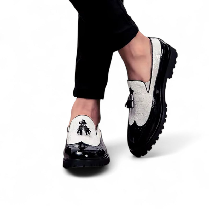 Mocassin Noir Et Blanc