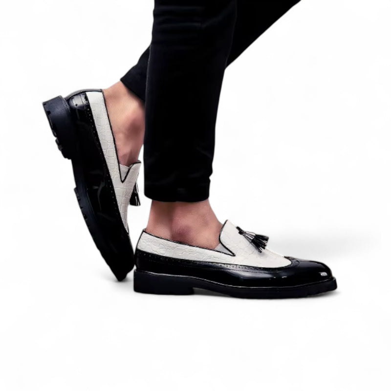 Mocassin Noir Et Blanc