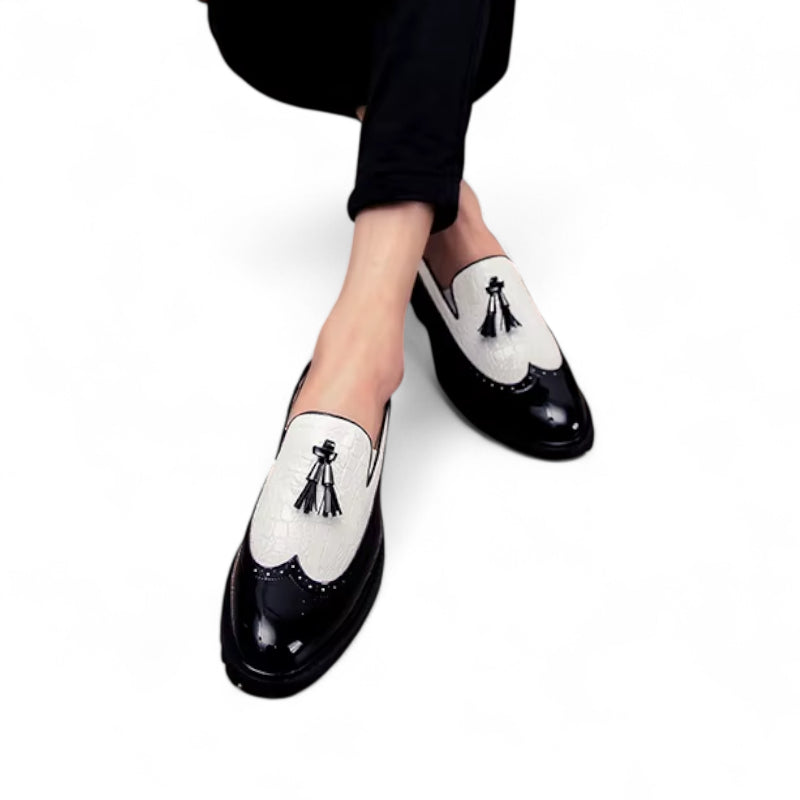 Mocassin Noir Et Blanc