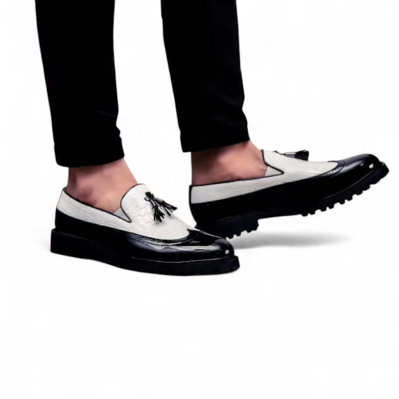 Mocassin Noir Et Blanc