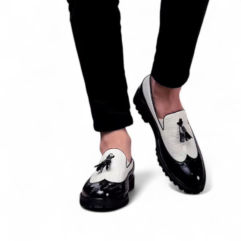 Mocassin Noir Et Blanc