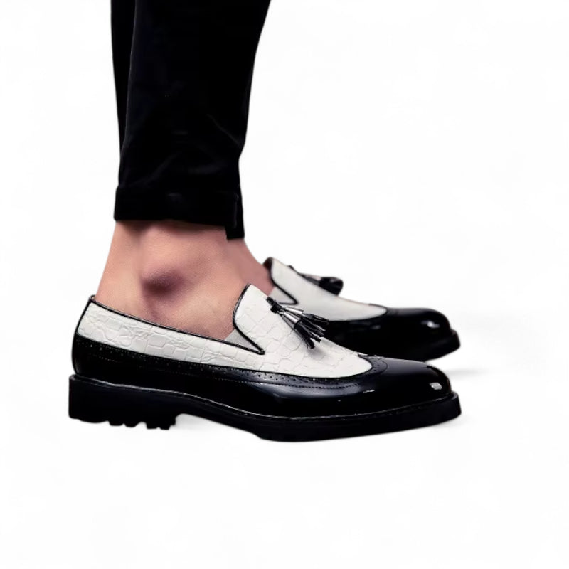 Mocassin Noir Et Blanc