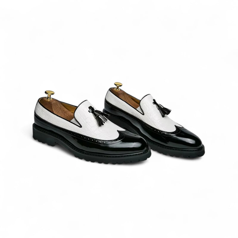 Mocassin Noir Et Blanc