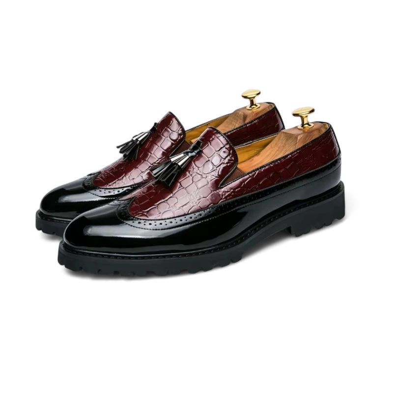 Mocassin En Cuir à Glands Compensé Pour Homme