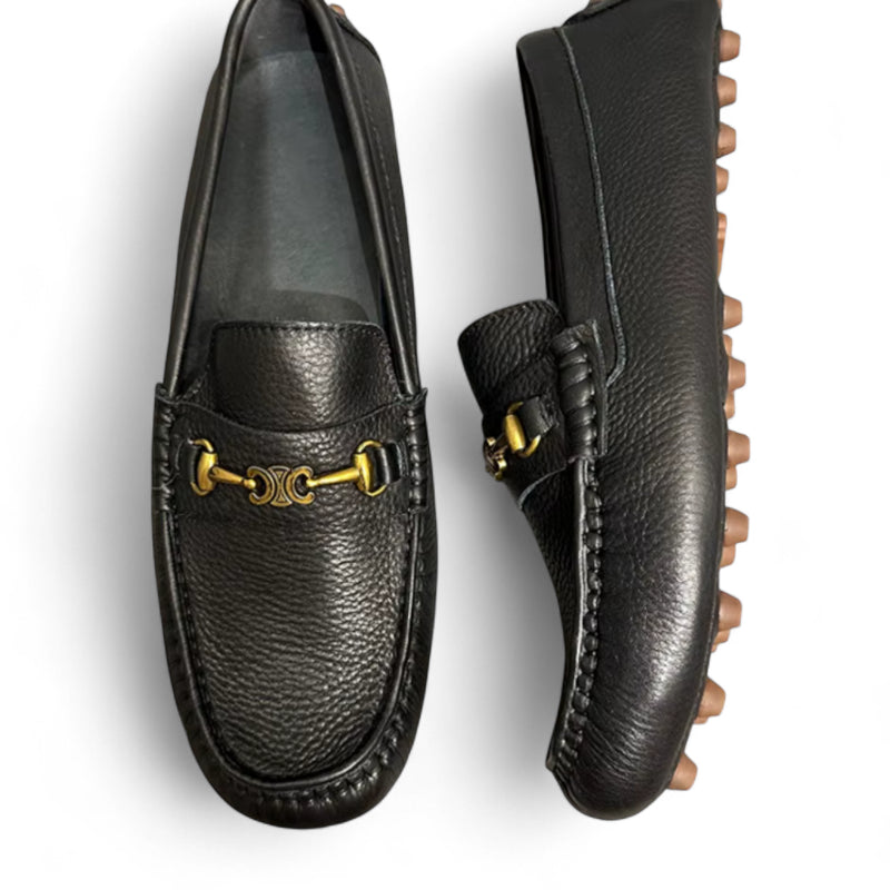Mocassin Premium Cuir Véritable Noir Homme