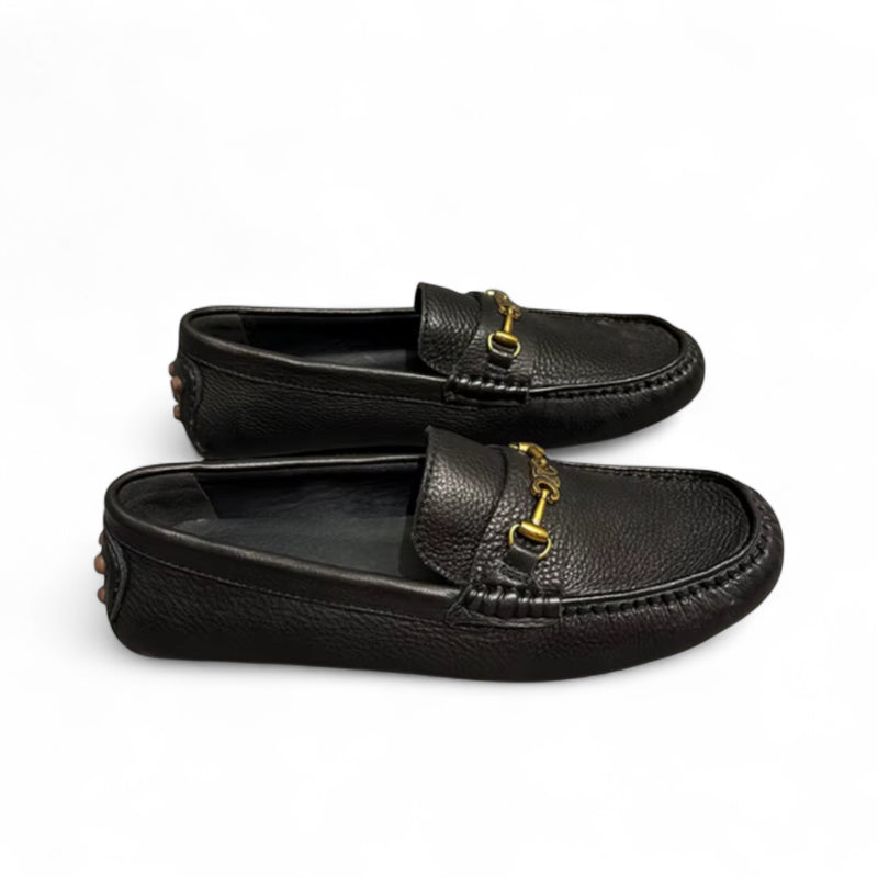 Mocassin Premium Cuir Véritable Noir Homme