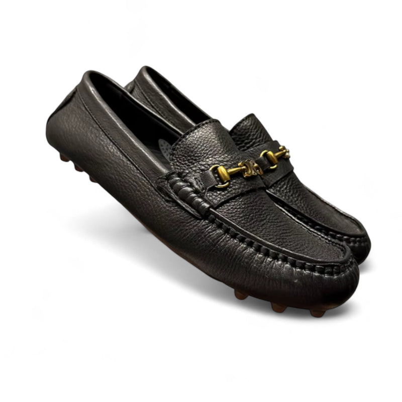 Mocassin Premium Cuir Véritable Noir Homme