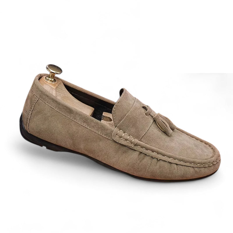 Mocassin En Daim Marron Clair Pour Bateau à Gland Homme