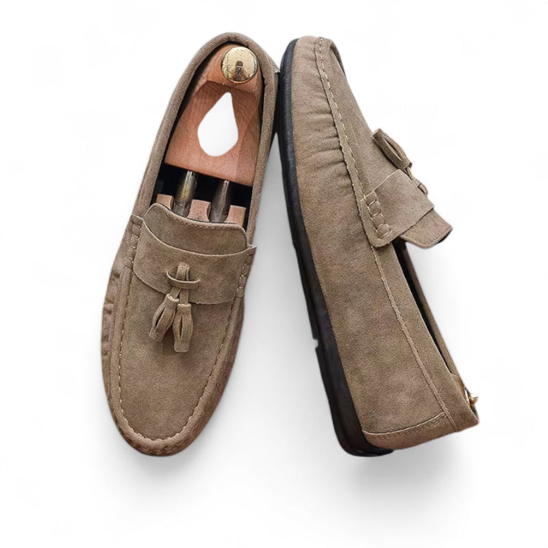 Mocassin En Daim Marron Clair Pour Bateau à Gland Homme