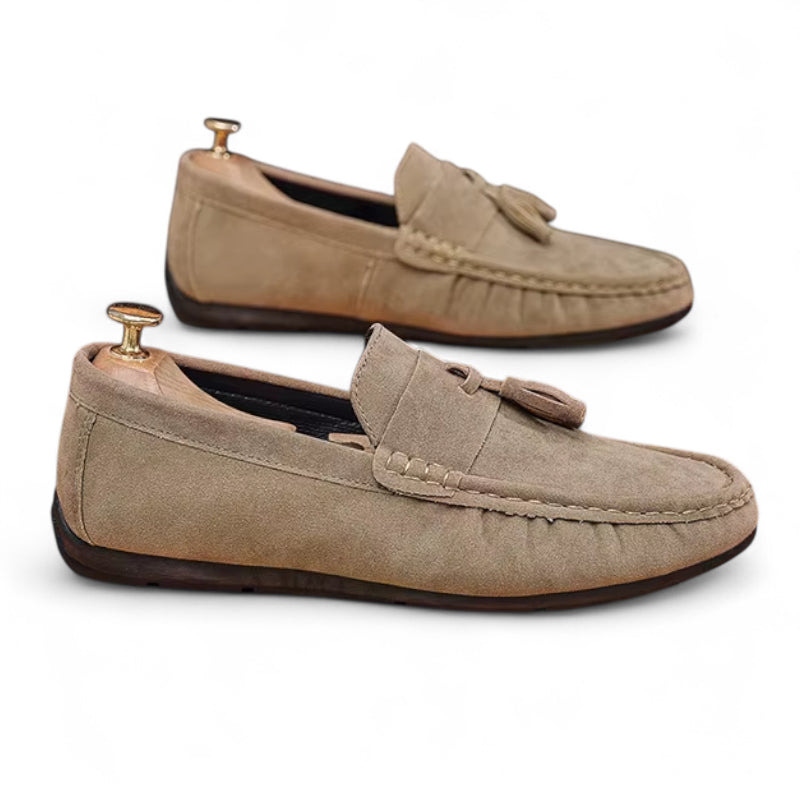 Mocassin En Daim Marron Clair Pour Bateau à Gland Homme