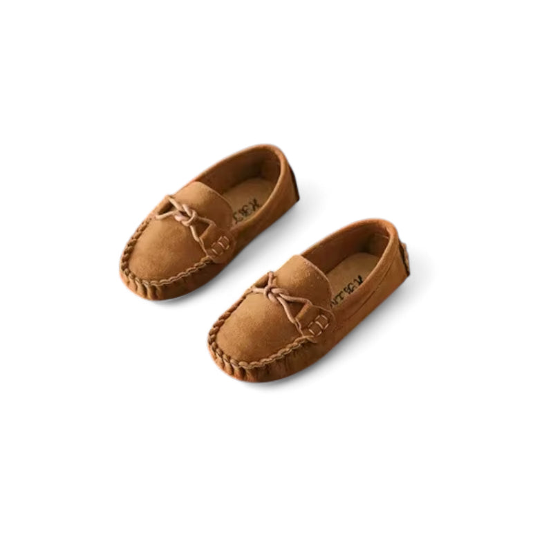 Mocassin Enfant En Daim Marron Bateau