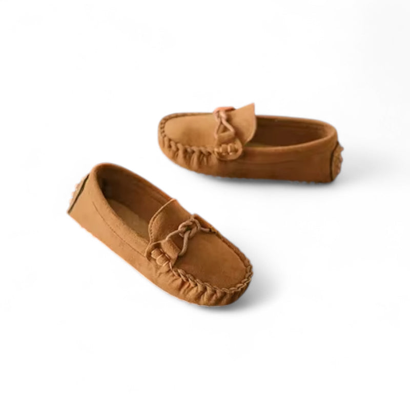 Mocassin Enfant En Daim Marron Bateau