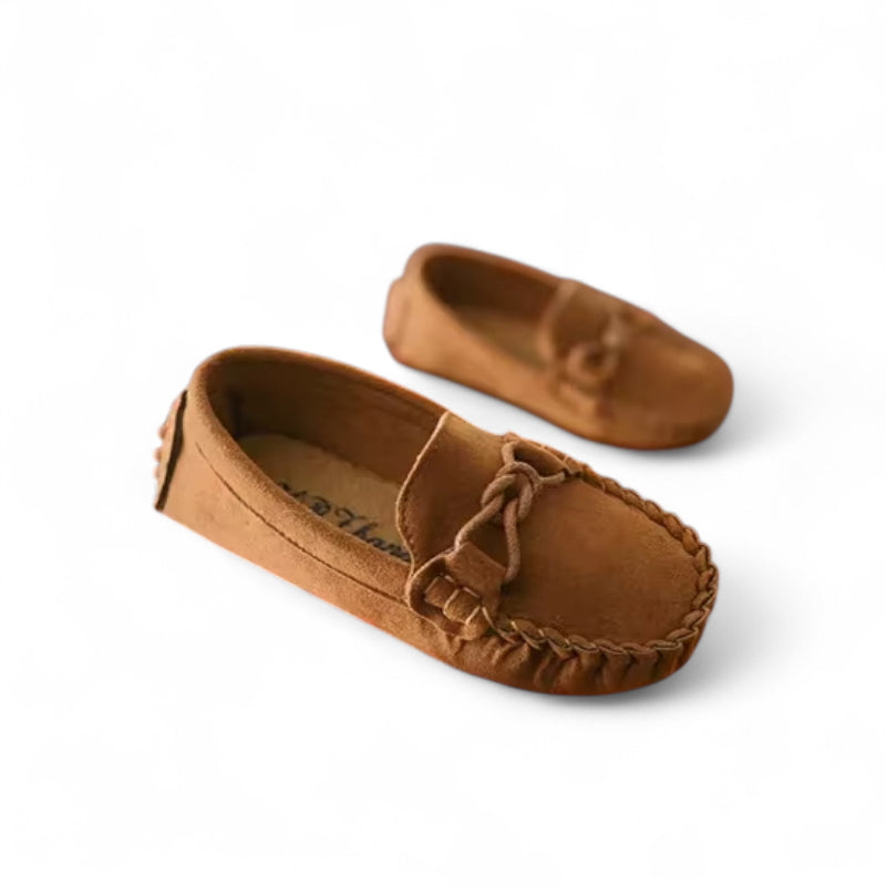 Mocassin Enfant En Daim Marron Bateau