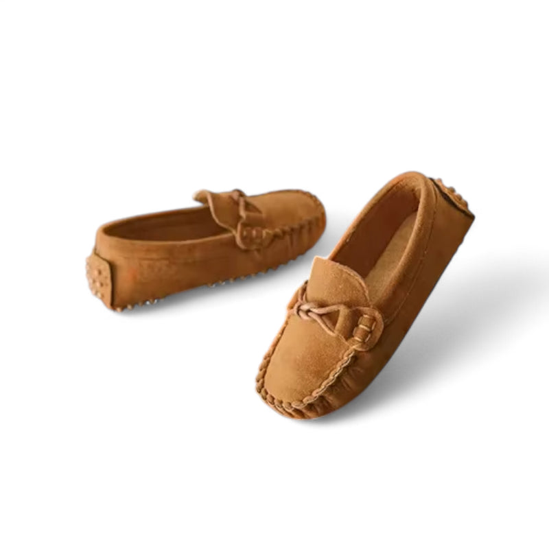 Mocassin Enfant En Daim Marron Bateau