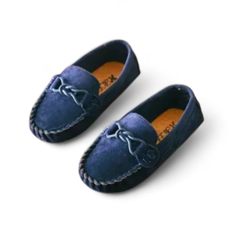 Mocassin Bleu Marine En Daim Enfant Bateau