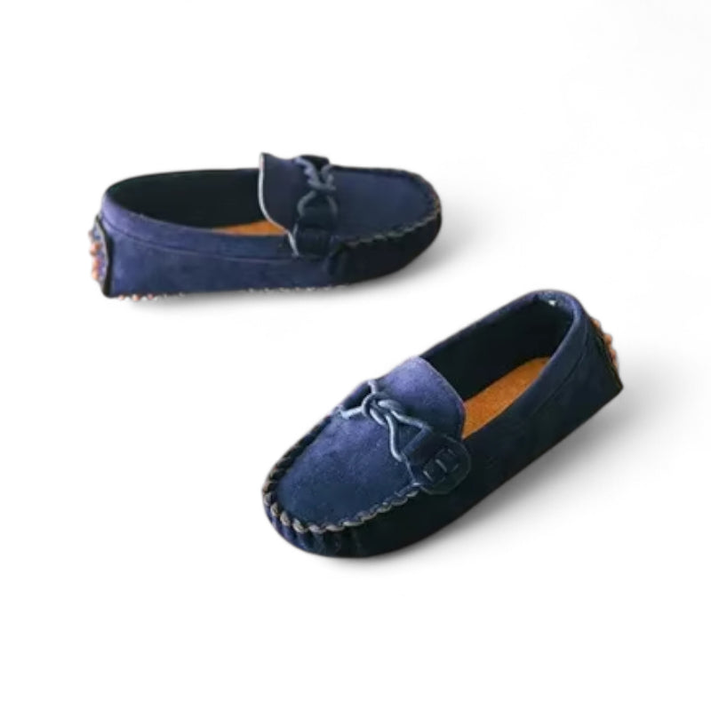 Mocassin Bleu Marine En Daim Enfant Bateau