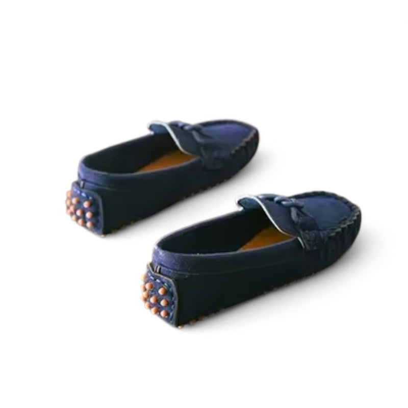 Mocassin Bleu Marine En Daim Enfant Bateau