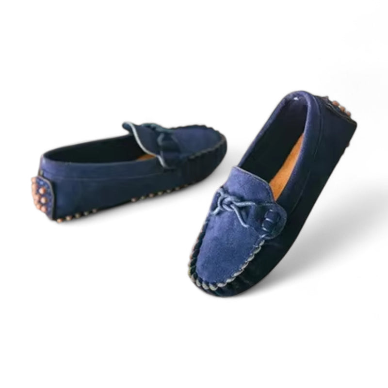 Mocassin Bleu Marine En Daim Enfant Bateau