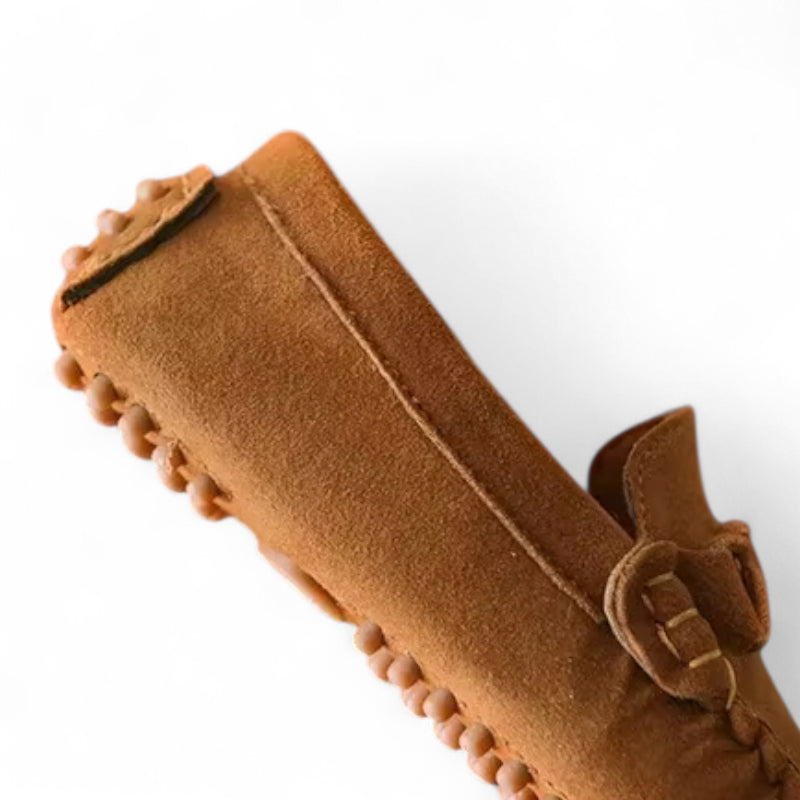 Mocassin Enfant En Daim Marron Bateau