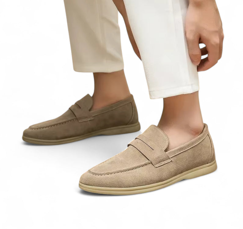 Mocassin En Daim Beige Homme Luxe