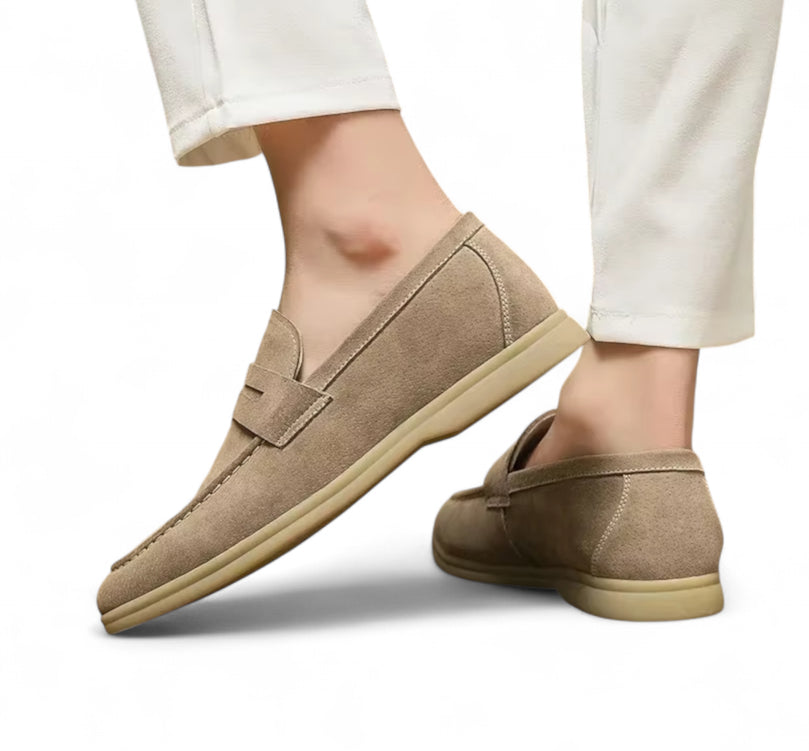 Mocassin En Daim Beige Homme Luxe