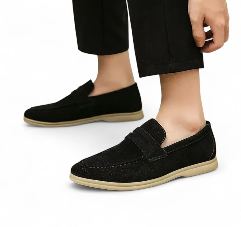 Mocassin Daim Noir Homme Luxe