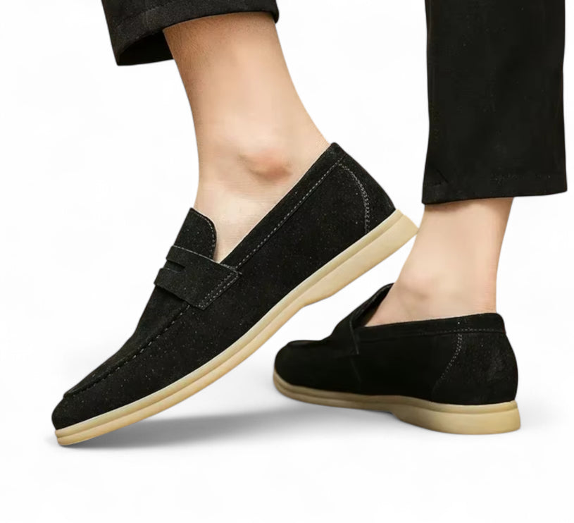 Mocassin Daim Noir Homme Luxe