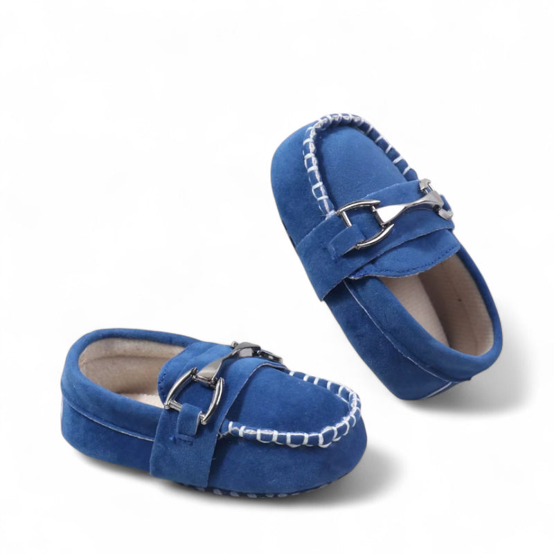 Mocassin Pour Bébé Bleu Avec Chainette