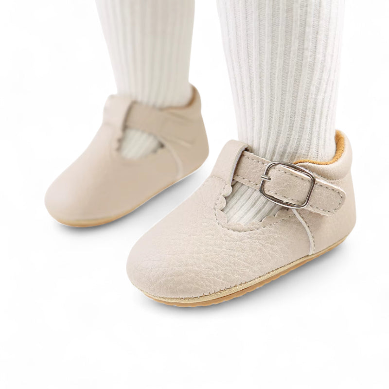 Mocassin Cuir Beige Bébé