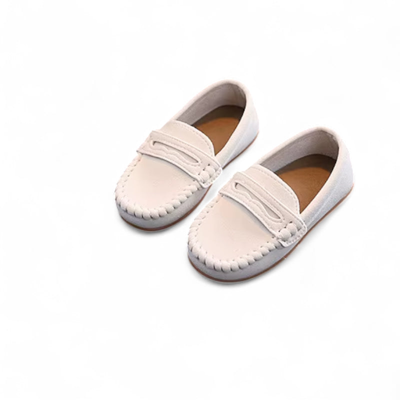 Mocassin Enfant Cuir Blanc