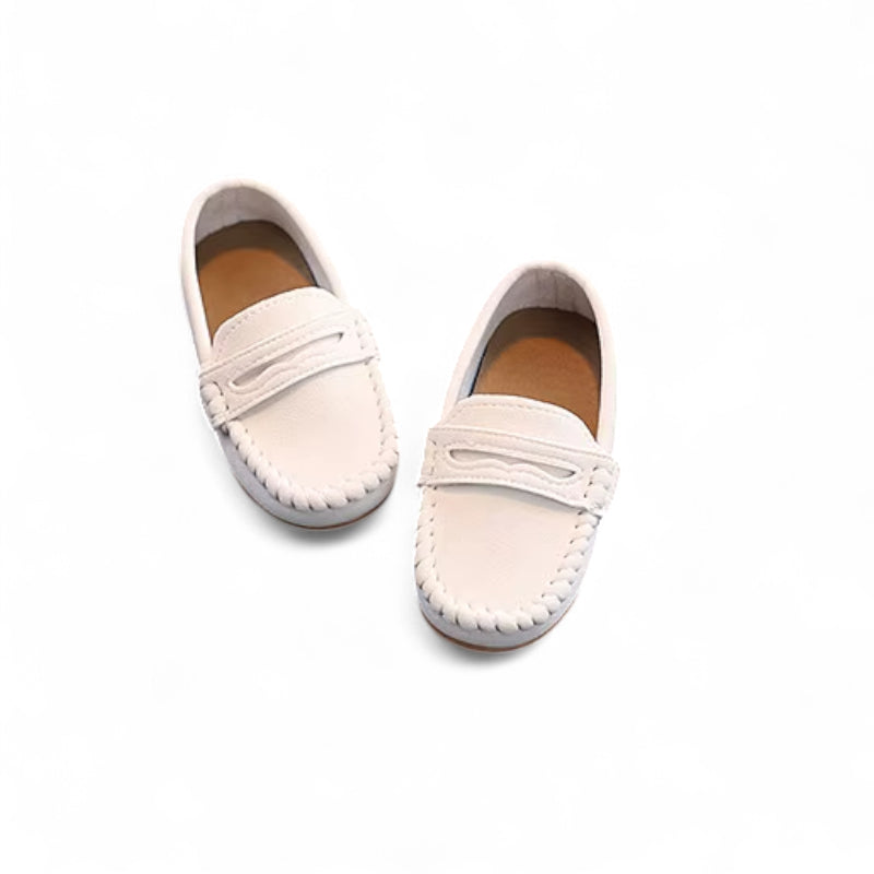 Mocassin Enfant Cuir Blanc