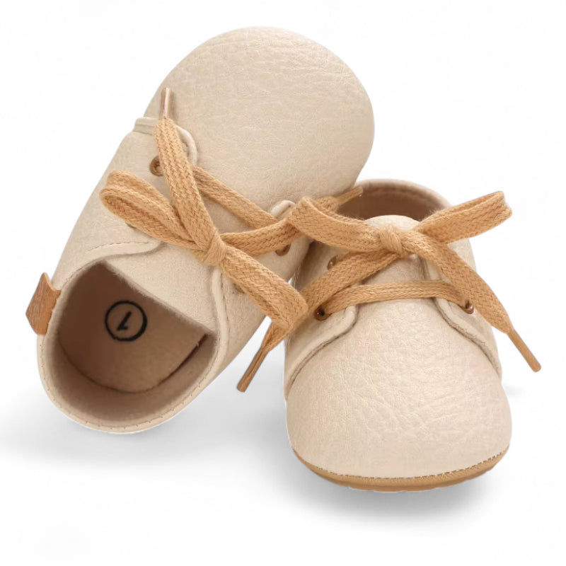 Mocassin Bébé à Lacet Beige
