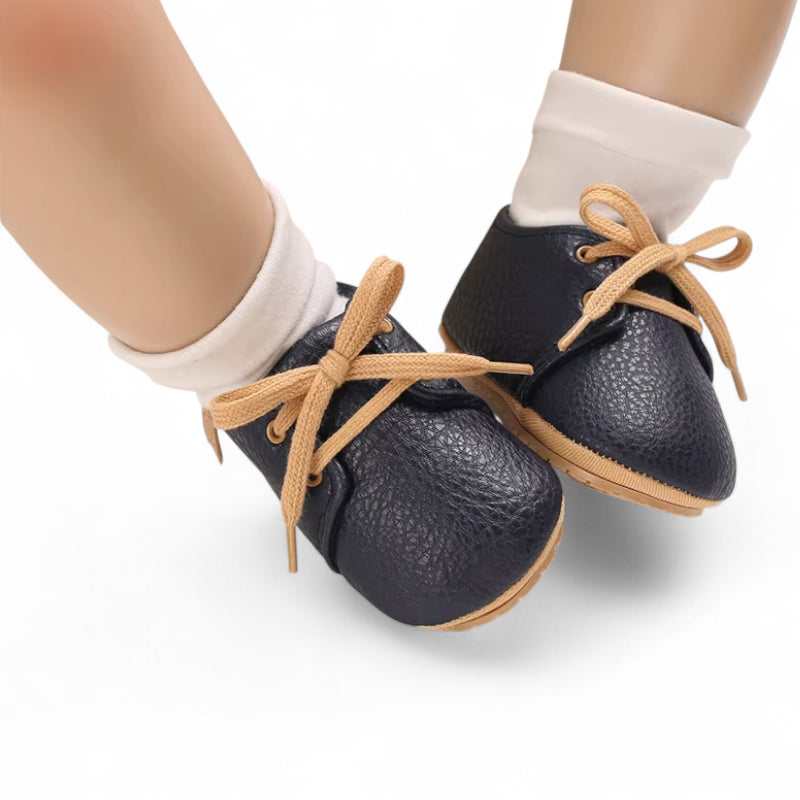 Mocassin Pour Bébé En Cuir Marine