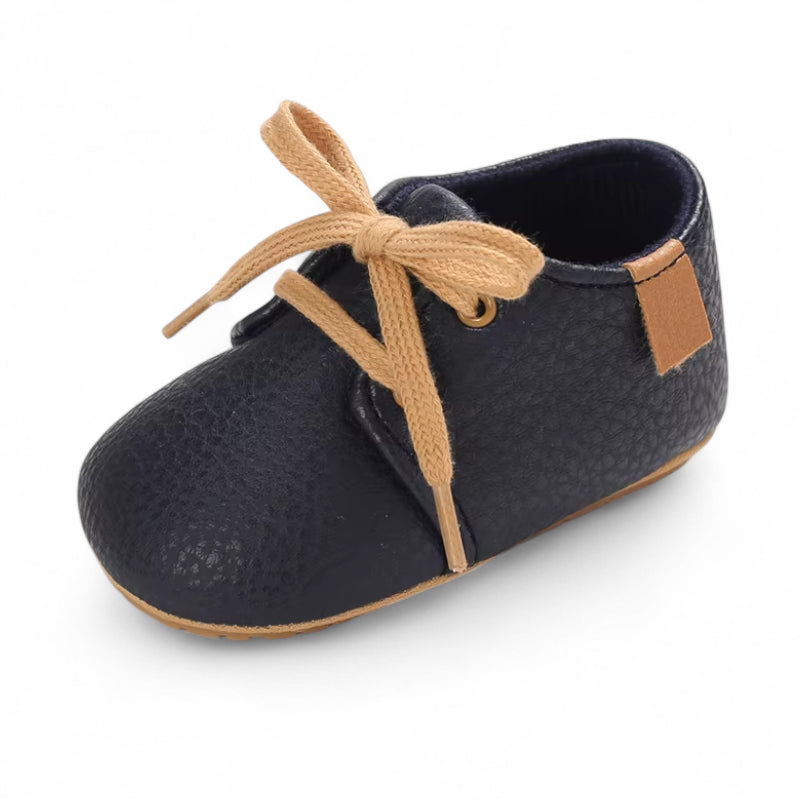 Mocassin Pour Bébé En Cuir Marine