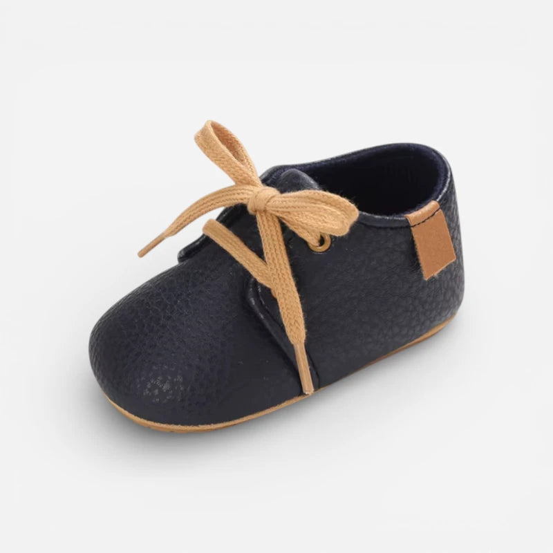 Mocassin Pour Bébé En Cuir Marine