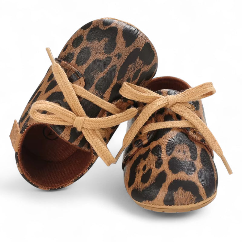 Mocassin Pour Bébé En Cuir Léopard