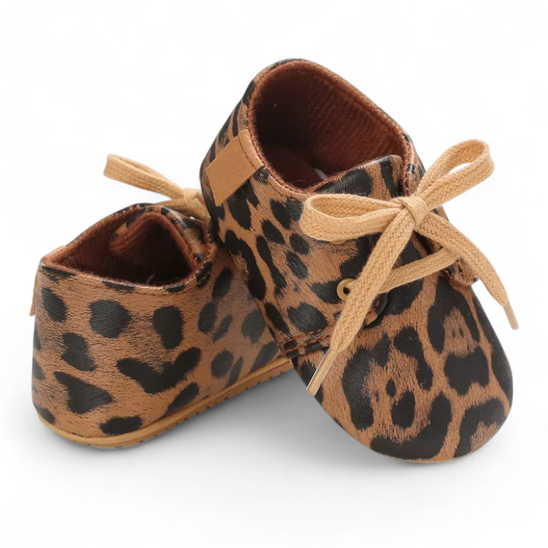 Mocassin Pour Bébé En Cuir Léopard
