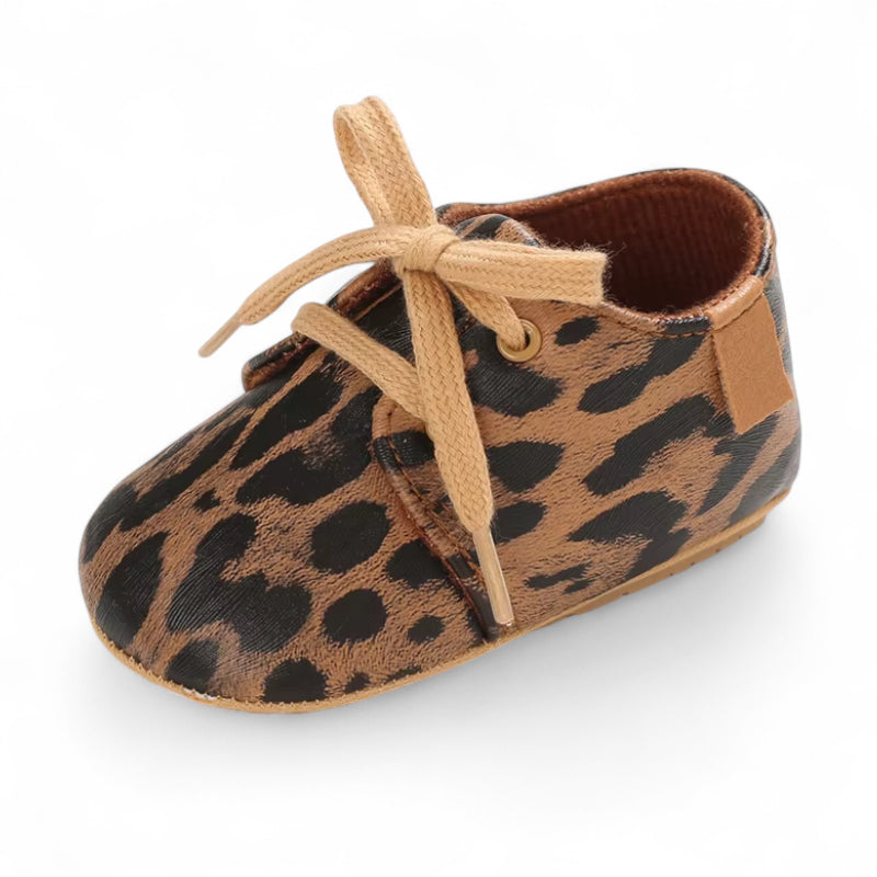 Mocassin Pour Bébé En Cuir Léopard