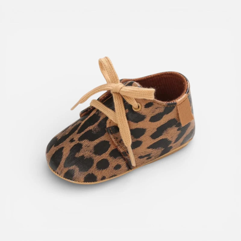 Mocassin Pour Bébé En Cuir Léopard