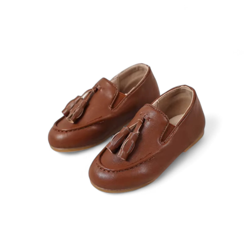 Mocassin Enfant Garçon Cuir Camel