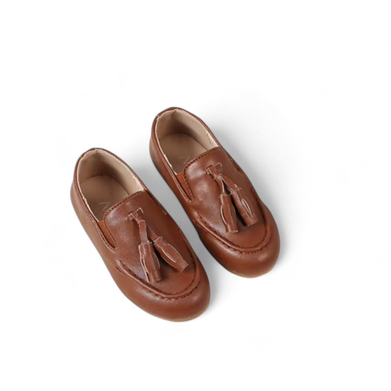 Mocassin Enfant Garçon Cuir Camel