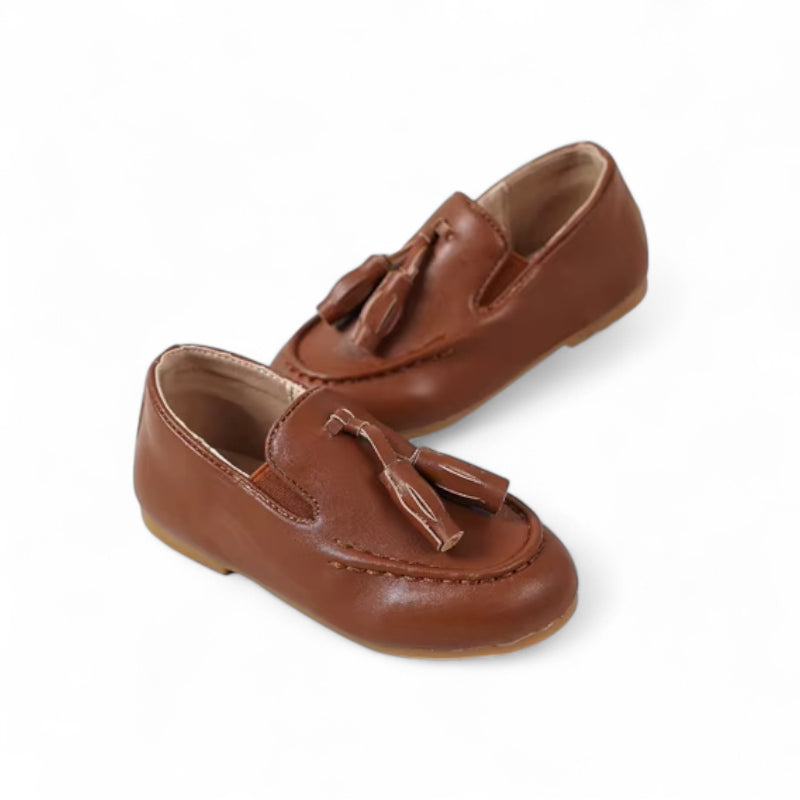 Mocassin Enfant Garçon Cuir Camel