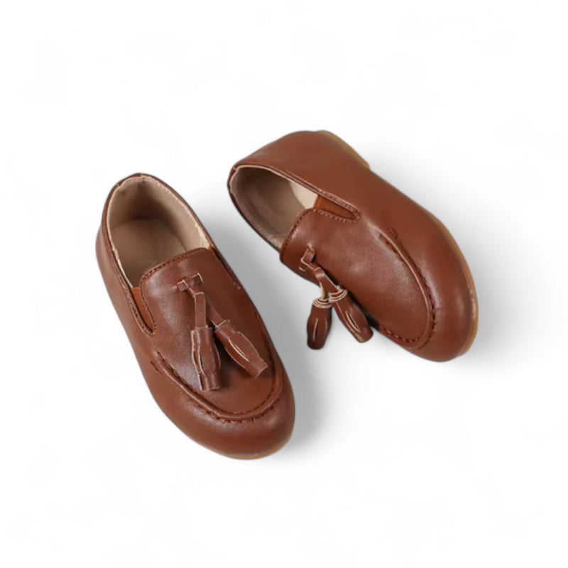 Mocassin Enfant Garçon Cuir Camel