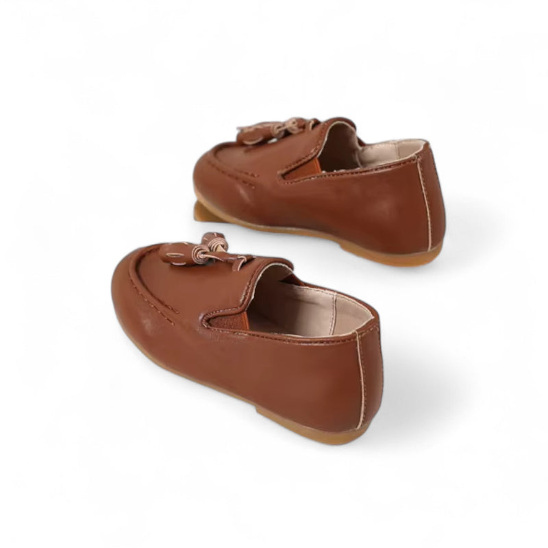 Mocassin Enfant Garçon Cuir Camel