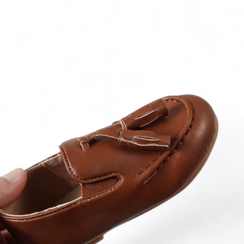 Mocassin Enfant Garçon Cuir Camel