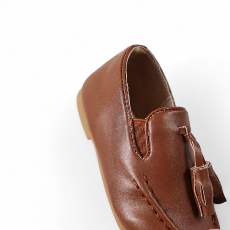Mocassin Enfant Garçon Cuir Camel
